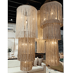 Люстра круглая трехъярусная из бахромы Milk Gradient Braided Fringe варинант исполнения - 2 | Loft Concept в Грозном