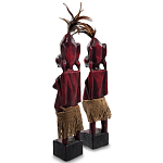 Комплект из 2-х деревянных статуэток Asmat Wooden Statuettes Dark Red варинант исполнения - 2 | Loft Concept в Грозном