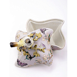 Шкатулка фиолетового цвета с рисунком бабочек и крышкой с фигуркой птицы на ветке Eden Garden варинант исполнения - 6 | Loft Concept в Грозном