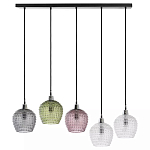 Подвесной светильник каскадный с 5-ю фактурными стеклянными плафонами Cascade with Relief Lampshades варинант исполнения - 1 | Loft Concept в Грозном