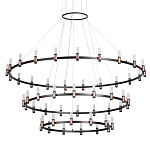 Люстра подвесная с тремя круглыми ярусами и цилиндрическими плафонами Arnaut Light варинант исполнения - 1 | Loft Concept в Грозном