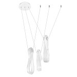 Подвесной светильник белого цвета с 3-мя изогнутыми плафонами Flow Loop варинант исполнения - 4 | Loft Concept в Грозном