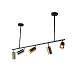 Люстра линейная с 5-ю цилиндрическими плафонами цвета латунь TRIBES CHANDELIER варинант исполнения - 2 | Loft Concept в Грозном