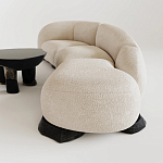 Диван Cannes трехместный с обивкой букле молочного цвета варинант исполнения - 2 | Loft Concept в Грозном