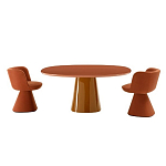 Обеденный стол оранжевый с тонкой столешницей и основанием в виде конуса Viola варинант исполнения - 2 | Loft Concept в Грозном