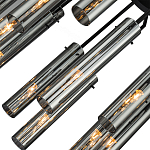 Люстра со стеклянными цилиндрическими плафонами Luminous Cylinders Smoky варинант исполнения - 5 | Loft Concept в Грозном