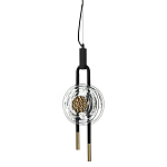 Подвесной светильник черного цвета с прозрачным стеклянным плафоном и золотистой центральной вставкой Virelia  варинант исполнения - 1 | Loft Concept в Грозном