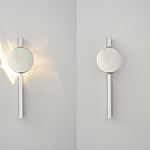 Бра с круглым зеркальным диском на прямоугольном соновании Reflection Circle Glow варинант исполнения - 2 | Loft Concept в Грозном