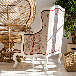 Кресло из массива бука бежевое с растительным орнаментом Raffael Beige Floral Armchair варинант исполнения - 11 | Loft Concept в Грозном