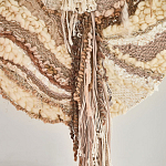 Овальный Современный Гобелен Абстракция в бежевых тонах Shallow варинант исполнения - 2 | Loft Concept в Грозном