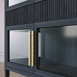 Витрина Primo со стеклянными фасадами и 2 ящиками Черный дуб варинант исполнения - 5 | Loft Concept в Грозном