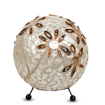 Настольная лампа из перламутра на металлическом каркасе Indonesian Ball варинант исполнения - 2 | Loft Concept в Грозном