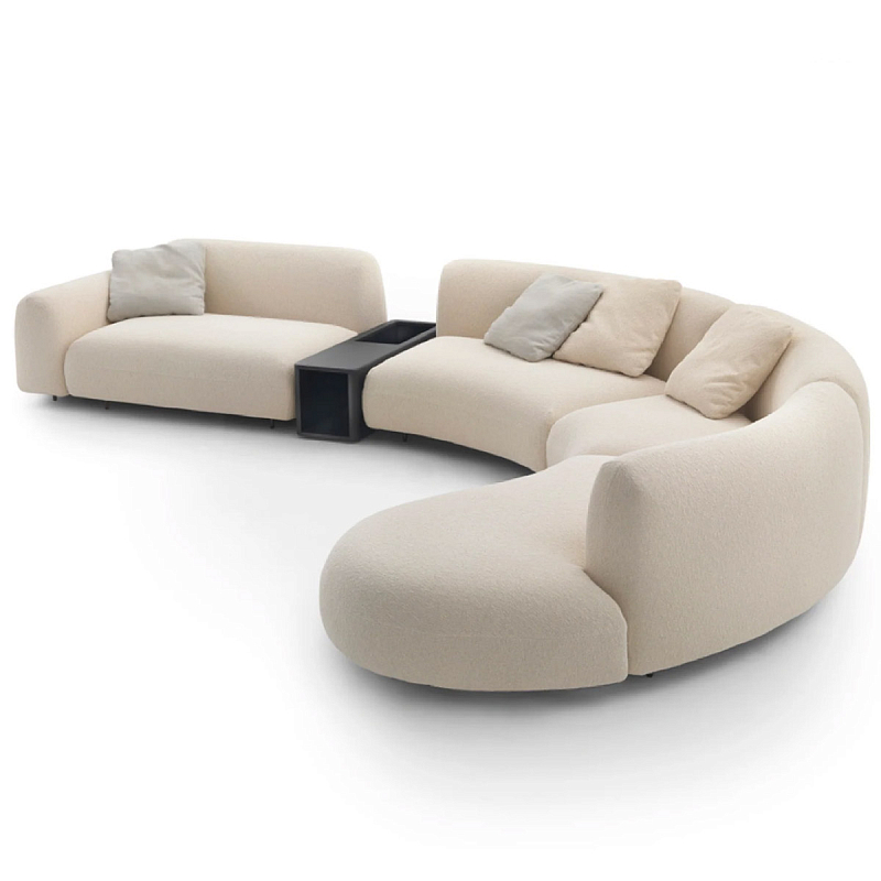 Большой диван для гостиной California Sofa Молочный Латунь Черный Большой диван для гостиной California Sofa Молочный Латунь Черный в Грозном | Loft Concept