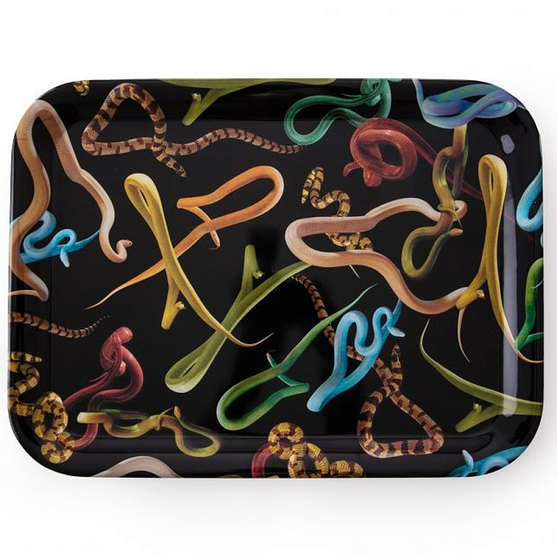 Поднос Seletti Snakes Черный Мульти Поднос Seletti Snakes Черный Мульти в Грозном | Loft Concept