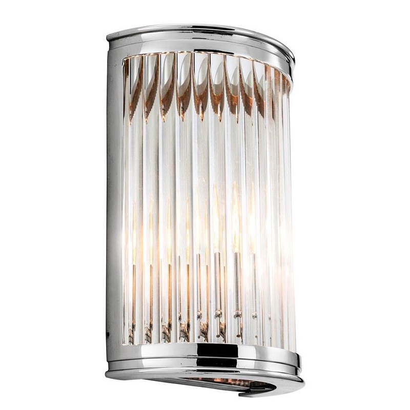 Бра Wall Lamp Alice Nickel Никель Прозрачное Стекло в Грозном | Loft Concept 