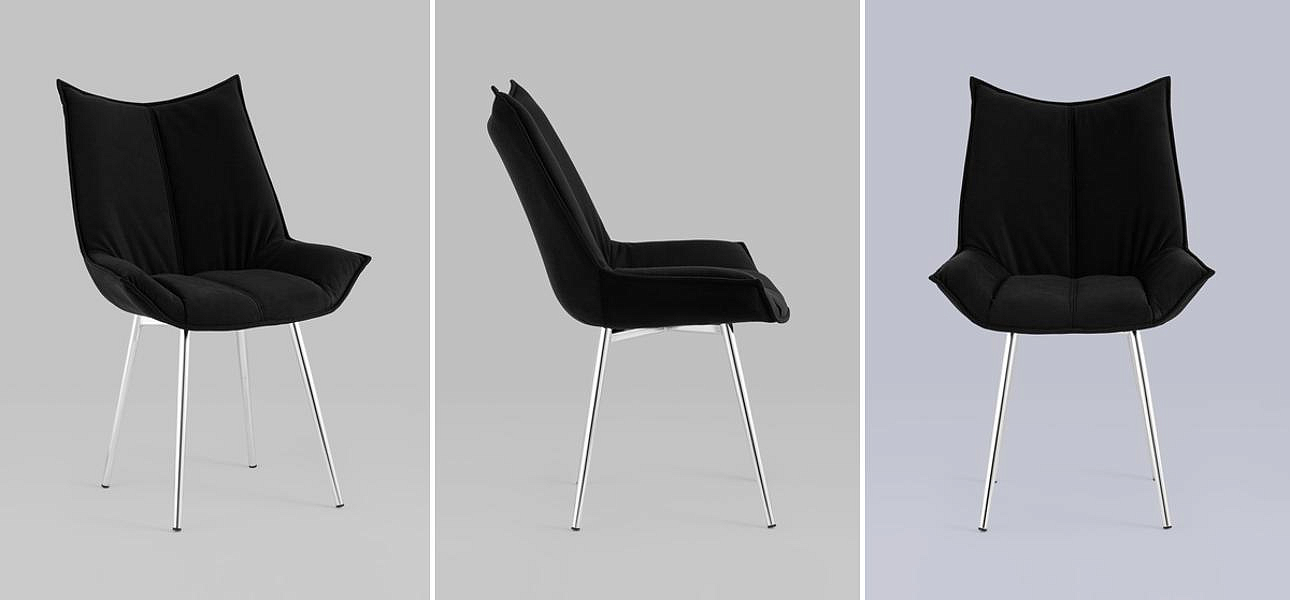 Стул Oslo Chair Черный Велюр Стул Oslo Chair Черный Велюр - Loft-Concept в Грозном