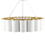 Люстра круглая фактурная в сочетании белого и золотого цвета Wide Stripes of Ribbon варинант исполнения - 3 | Loft Concept в Грозном