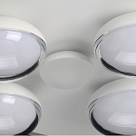 Потолочный светильник овальной формы белого цвета с 7-ю лампами Lunar Pebbles варинант исполнения - 11 | Loft Concept в Грозном