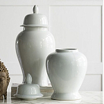 Ваза белая с крышкой однотонная Chinoiserie Ceramics варинант исполнения - 3 | Loft Concept в Грозном