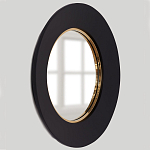 Чёрное настенное зеркало с золотым кантом Porunalia варинант исполнения - 1 | Loft Concept в Грозном