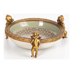 Чаша фарфоровая на бронзовых ножках в виде ангелов Porcelain Angels of Paradise варинант исполнения - 2 | Loft Concept в Грозном