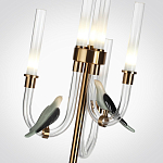 Торшер с 2-мя фигурками птиц на изогнутых прозрачных трубках Ganthea варинант исполнения - 3 | Loft Concept в Грозном