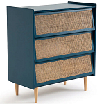 Комод с 3-мя ящиками из ротанга Blais Deep Blue Wicker Furniture варинант исполнения - 2 | Loft Concept в Грозном