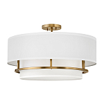 Потолочный светильник с двухслойным белым текстильным абажуром Hinkley варинант исполнения - 1 | Loft Concept в Грозном