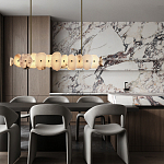 Подвесной светильник с фигурными элементами из белого алебастра Cryptocrystalline Stone варинант исполнения - 9 | Loft Concept в Грозном