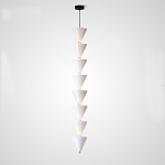 Подвесной светильник светодиодный в виде ряда белых металлических конусов  Herringbone варинант исполнения - 4 | Loft Concept в Грозном