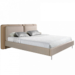 Кровать двуспальная серая с изголовьем из экокожи и ткани Modern Look варинант исполнения - 1 | Loft Concept в Грозном