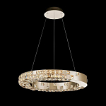 Люстра золотая в форме кольца с мозаичным хрустальным оформлением Sparks of Crystal варинант исполнения - 1 | Loft Concept в Грозном
