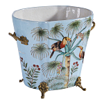 Кашпо из голубого фарфора с бронзовыми элементами Blue Garden варинант исполнения - 3 | Loft Concept в Грозном