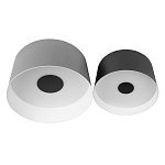 Потолочный светильник с 2-мя цилиндрическими абажурами серого и черного цвета Urban Dome варинант исполнения - 1 | Loft Concept в Грозном