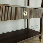 Стеллаж Elsa Dreams Walnut со стеклянными полками и ящиком варинант исполнения - 5 | Loft Concept в Грозном