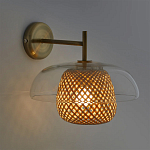 Бра с плафоном из плетенного бамбука Corzine варинант исполнения - 2 | Loft Concept в Грозном