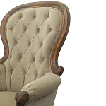 Кресло с мягкой обивкой из светло-коричневого велюра на 4-х деревянных ножках Evelyn Classical Armchair варинант исполнения - 5 | Loft Concept в Грозном