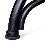 Обеденный стол с прямоугольной столешницей из стекла на черных металлических ножках White Marble варинант исполнения - 6 | Loft Concept в Грозном