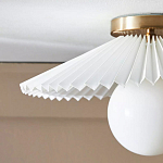 Потолочный светильник с белым плиссированным абажуром Headquarters варинант исполнения - 3 | Loft Concept в Грозном