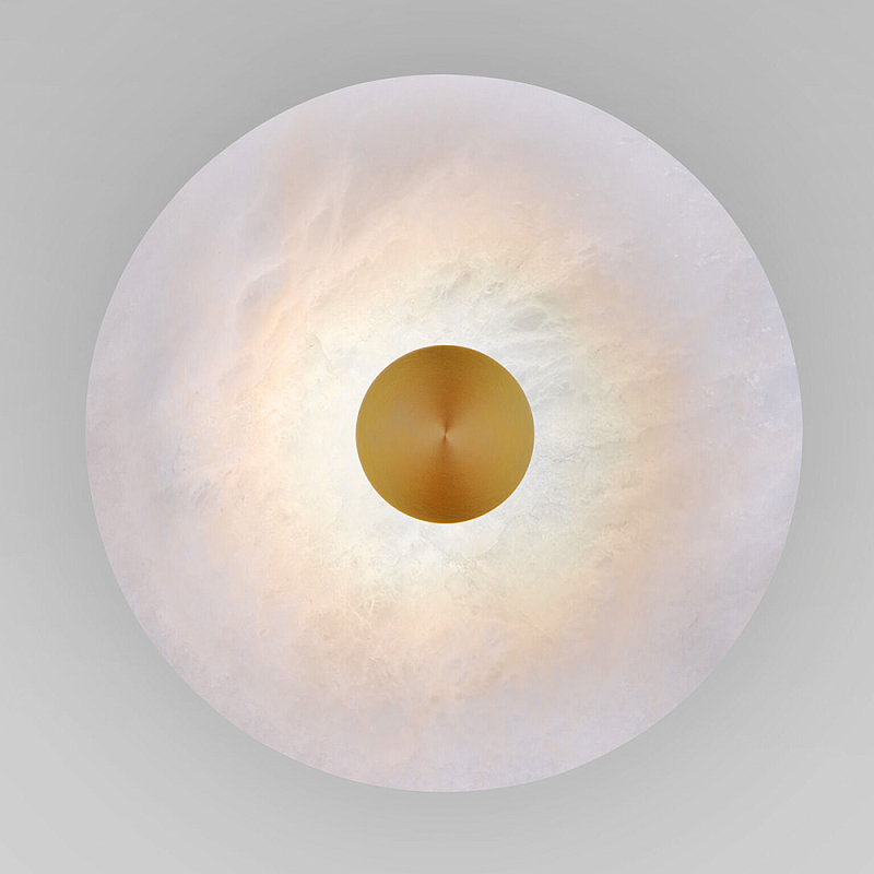 Бра светодиодный с мраморным рассеивателем латунь Латунь Белый Мрамор Bianco в Грозном | Loft Concept 