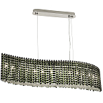 Линейная люстра изогнутой формы с хрустальными подвесками Crystal Art Chrome Green Linear Chandelier варинант исполнения - 2 | Loft Concept в Грозном