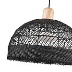 Подвесной светильник с округлым абажуром из черного ротанга Wicker Furniture варинант исполнения - 3 | Loft Concept в Грозном