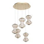 Люстра светодиодная с стеклянными волнообразными плафонами Amphora of Light варинант исполнения - 3 | Loft Concept в Грозном