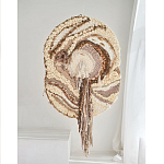 Овальный Современный Гобелен Абстракция в бежевых тонах Shallow варинант исполнения - 4 | Loft Concept в Грозном