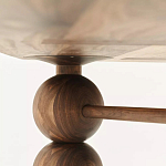 Обеденный стол деревянный с круглыми декоративными элементами на ножках Koko варинант исполнения - 3 | Loft Concept в Грозном