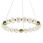 Люстра подвесная кольцевая с прозрачными рифлеными шарообразными плафонами Crystal Globule варинант исполнения - 1 | Loft Concept в Грозном