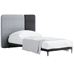 Кровать с большим мягким изголовьем Unity Grey Bed варинант исполнения - 3 | Loft Concept в Грозном