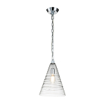 Подвесной светильник с прозрачным рельефным стеклянным плафоном в форме конуса Feiss варинант исполнения - 2 | Loft Concept в Грозном