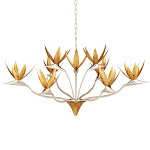 Люстра с плафонами в виде цветов Golden Bird of Paradise варинант исполнения - 4 | Loft Concept в Грозном