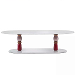 Дизайнерский журнальный стол на 2-х фигурных ножках с подстольем Lycad варинант исполнения - 1 | Loft Concept в Грозном